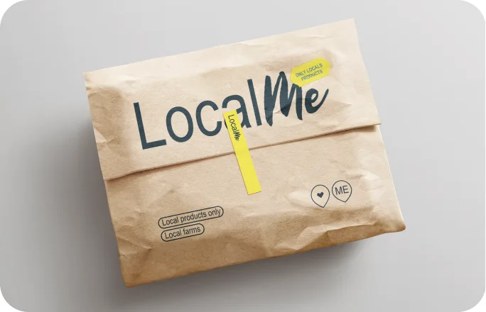 Крафтовая посылка с логотипом LocalMe